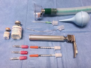 Resuscitation equipment and drugs should be organized before induction of anesthesia.